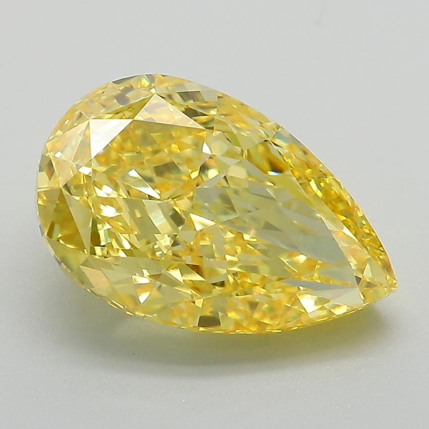 5.25 Ct. Fancy Vivid Yellow Pear Lab Grown Diamond