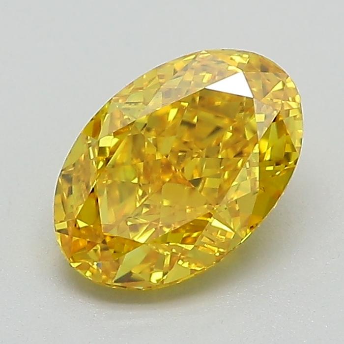1.22 Ct. Fancy Vivid Yellow Oval Lab Grown Diamond