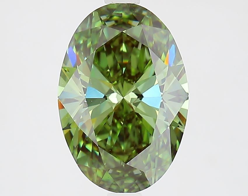 2.52 Ct. Fancy Vivid Green Oval Lab Grown Diamond