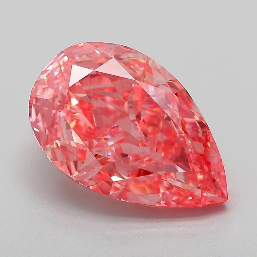 4.07 Ct. Fancy Vivid Pink Pear Lab Grown Diamond