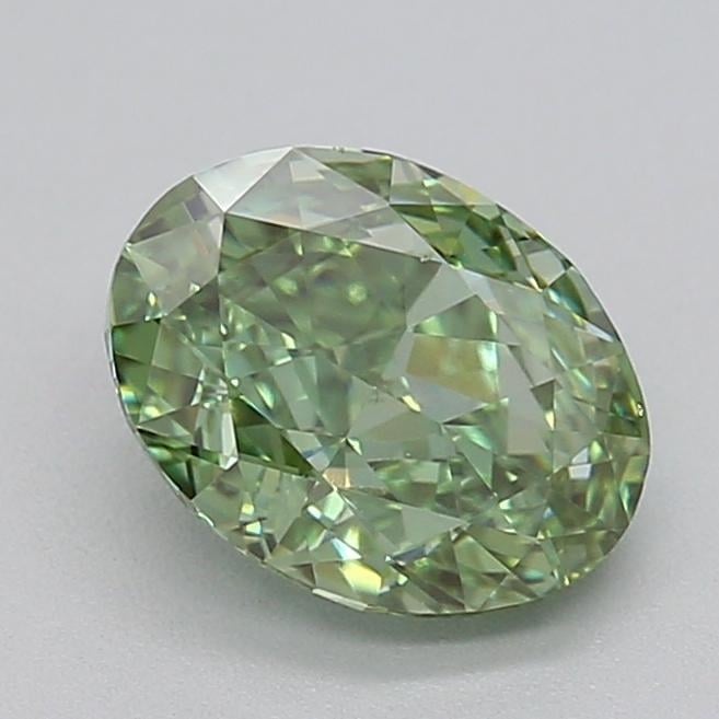 1.08 Ct. Fancy Vivid  Green Oval Lab Grown Diamond