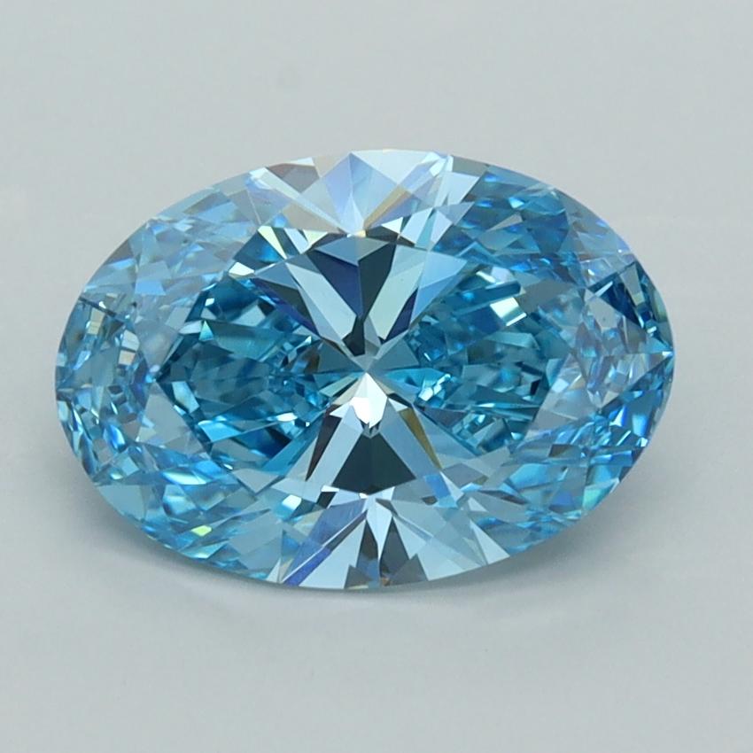 1.94 Ct. Fancy Vivid  Blue Oval Lab Grown Diamond