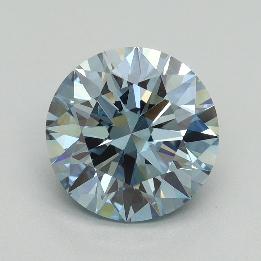 3.04 Ct. Fancy Vivid Blue Round Lab Grown Diamond