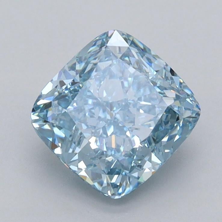 1.53 Ct. Fancy Vivid  Blue Cushion Lab Grown Diamond