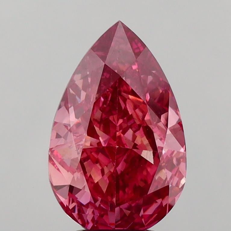 4.08 Ct. Fancy Vivid  Pink Pear Lab Grown Diamond