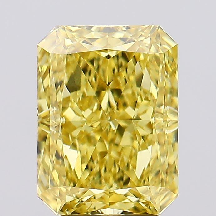 4.40 Ct. Fancy Vivid  Yellow Radiant Lab Grown Diamond