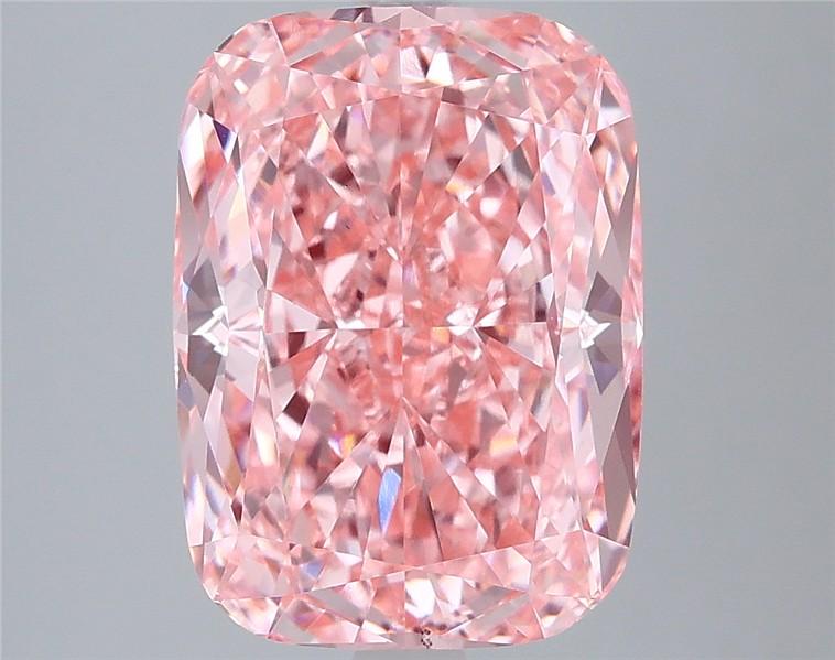 5.06 Ct. Fancy Vivid Pink Cushion Lab Grown Diamond