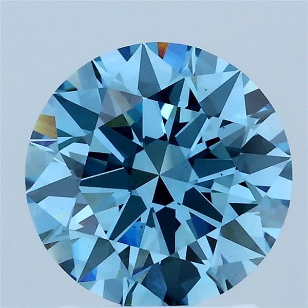 1.86 Ct. Fancy Vivid Blue Round Lab Grown Diamond