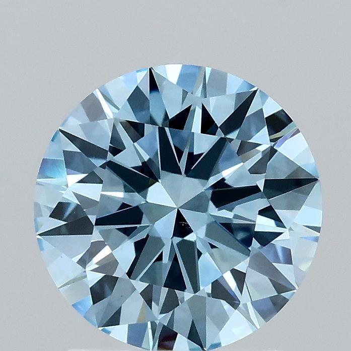 1.71 Ct. Fancy Vivid Blue Round Lab Grown Diamond