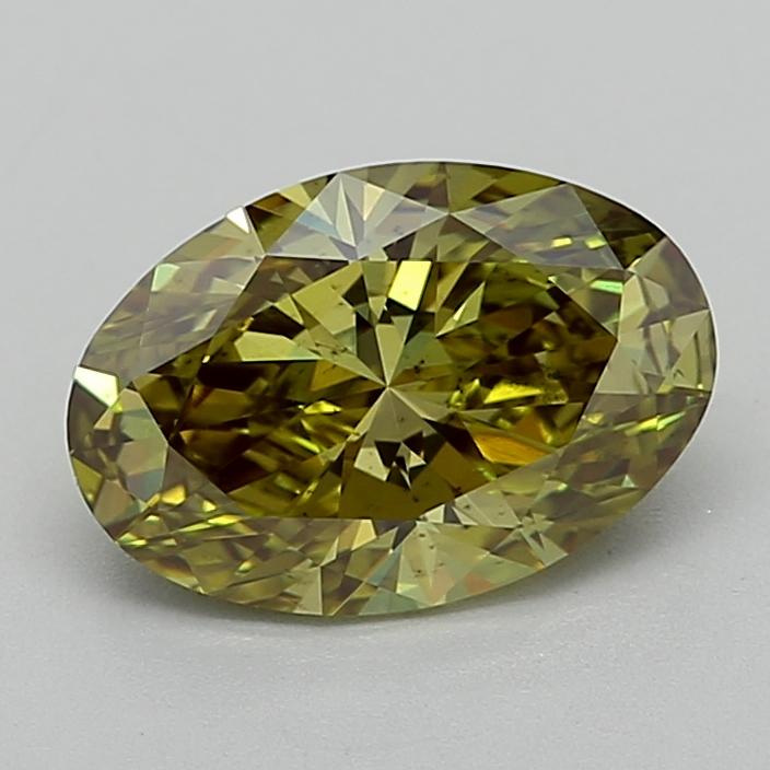 2.06 Ct. Fancy Vivid Yellowish Green Oval Lab Grown Diamond
