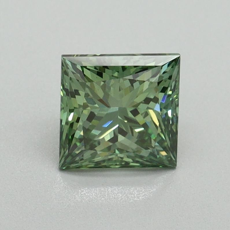 1.01 Ct. Fancy Vivid Green Princess Lab Grown Diamond