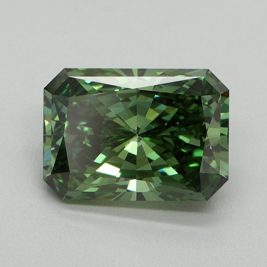 2.21 Ct. Fancy Vivid Green Radiant Lab Grown Diamond
