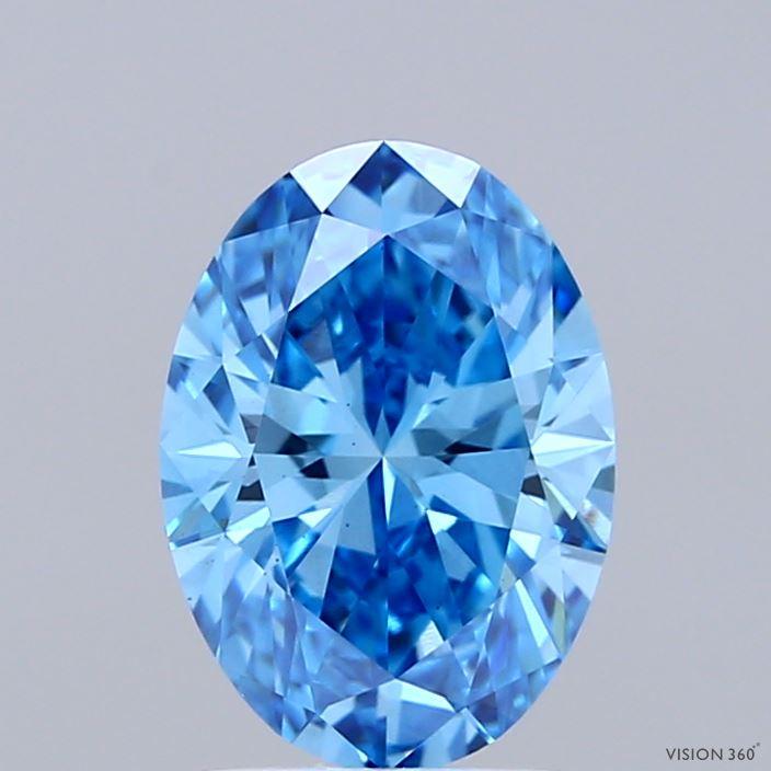 1.52 Ct. Fancy Vivid Blue Oval Lab Grown Diamond