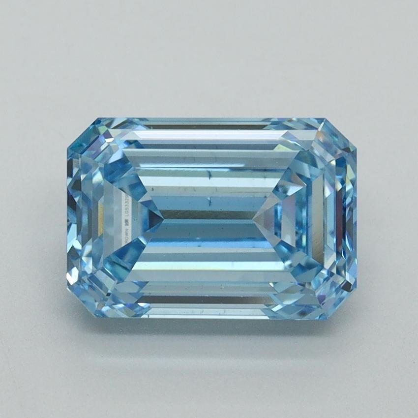 3.11 Ct. Fancy Intense Blue Emerald Lab Grown Diamond