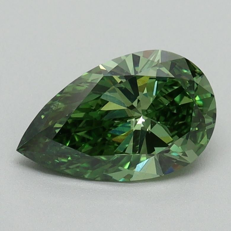 1.02 Ct. Fancy Vivid Green Pear Lab Grown Diamond
