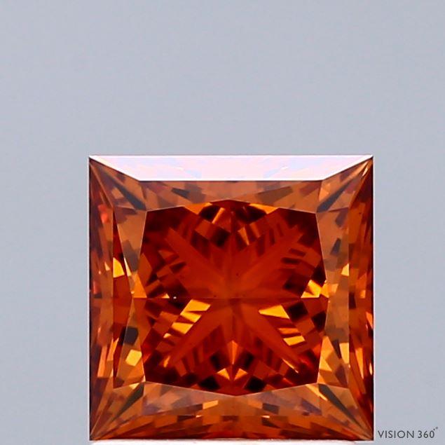 1.59 Ct. Fancy Vivid  Orange Princess Lab Grown Diamond
