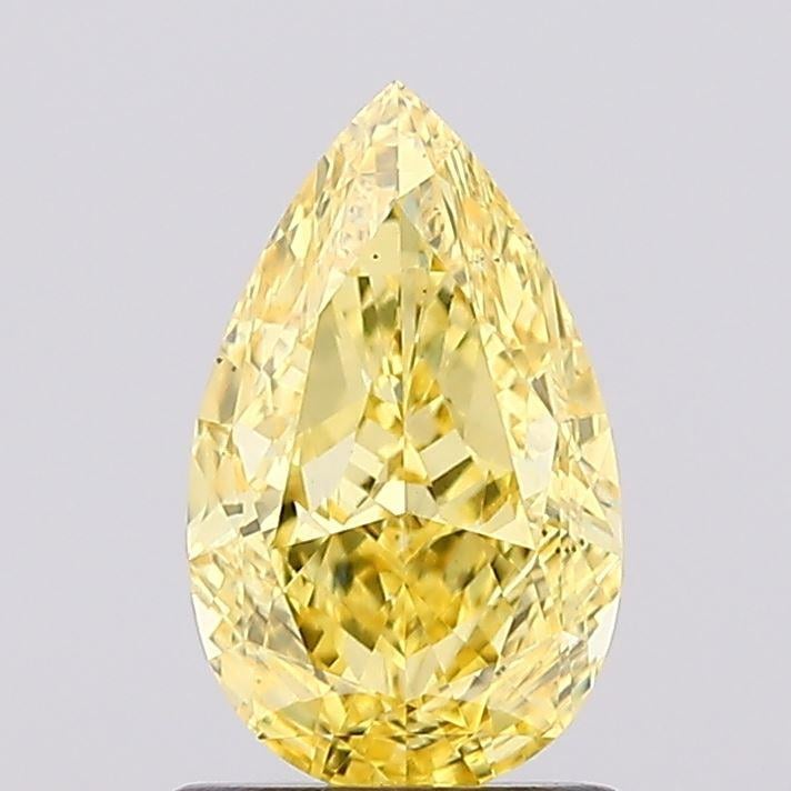 1.17 Ct. Fancy Vivid  Yellow Pear Lab Grown Diamond