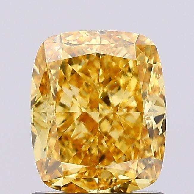 1.29 Ct. Fancy Vivid  Yellow Cushion Lab Grown Diamond