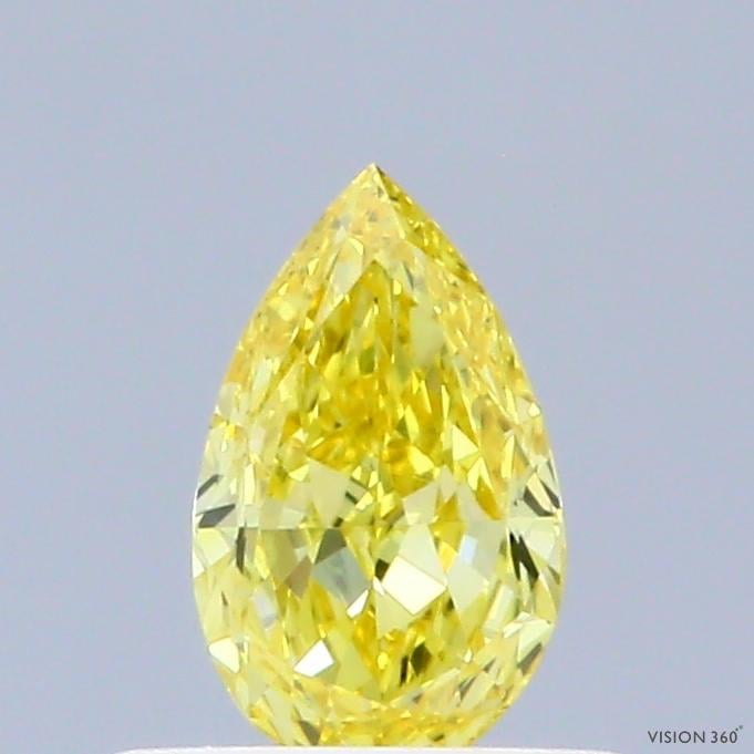 0.42 Ct. Fancy Vivid Yellow Pear Lab Grown Diamond
