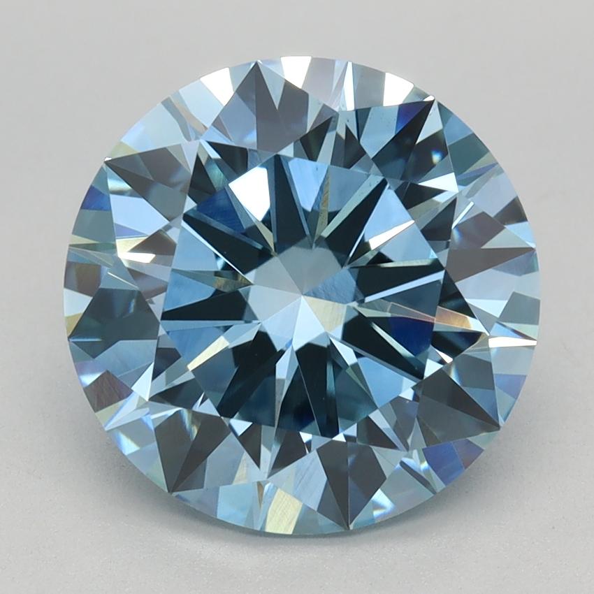 3.54 Ct. Fancy Vivid Blue Round Lab Grown Diamond