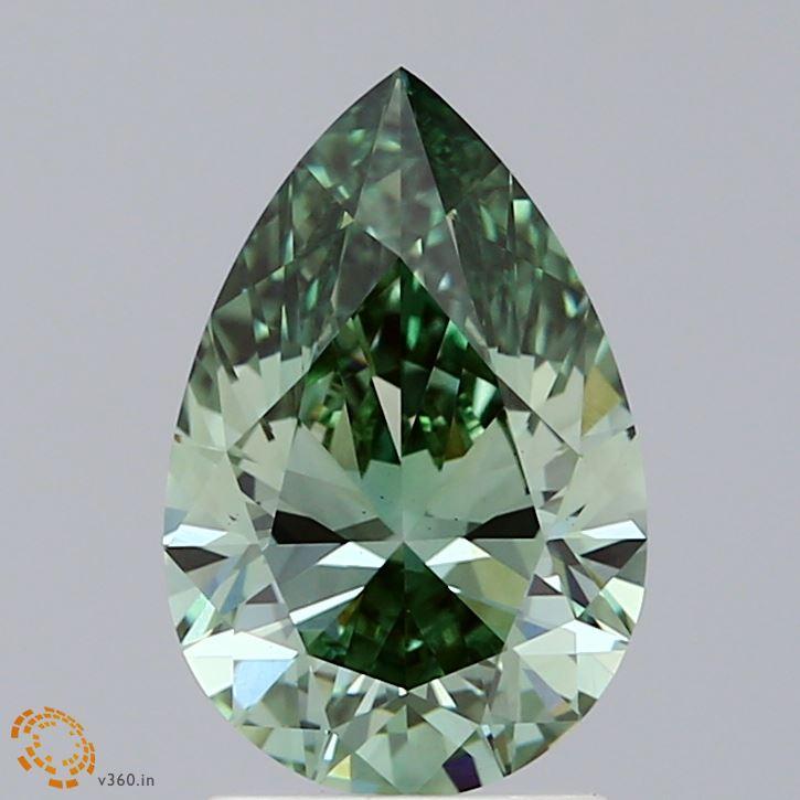 2.02 Ct. Fancy Vivid Green Pear Lab Grown Diamond