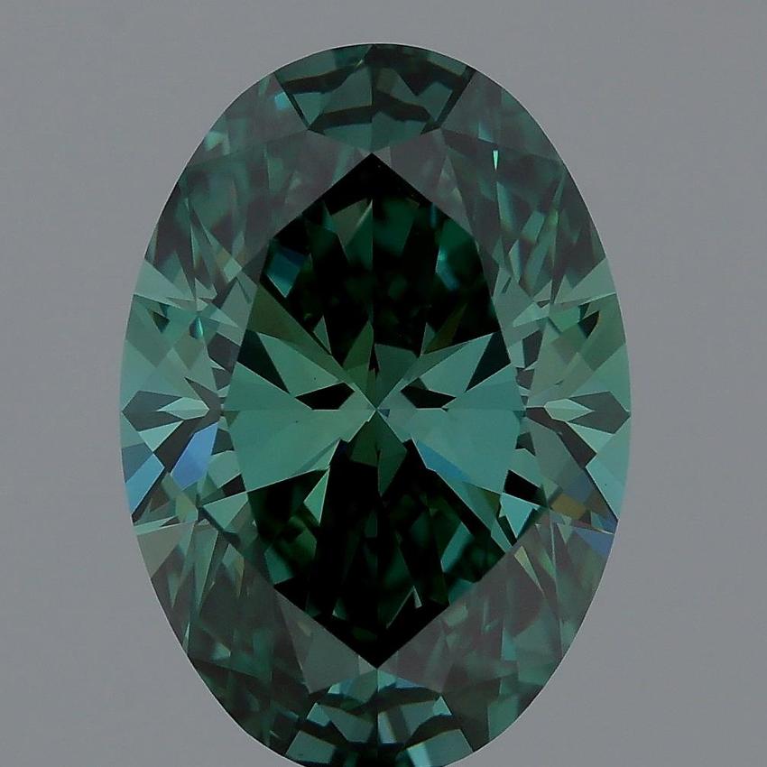 3.00 Ct. Fancy Vivid Green Oval Lab Grown Diamond