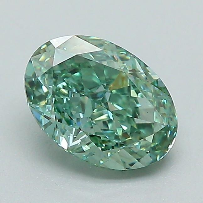 1.04 Ct. Fancy Vivid Green Oval Lab Grown Diamond