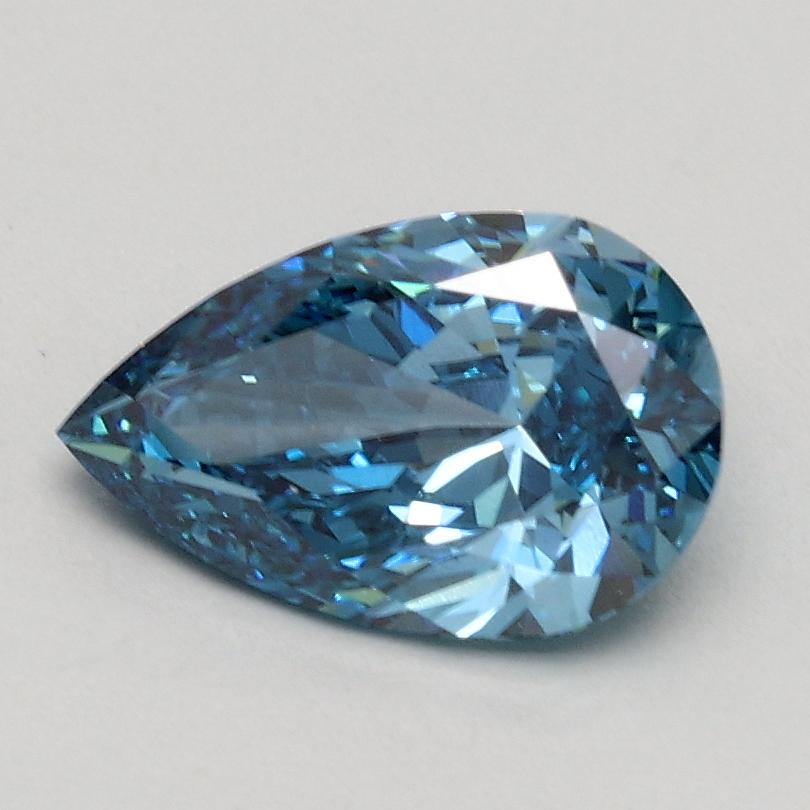 0.83 Ct. Fancy Vivid Blue Pear Lab Grown Diamond