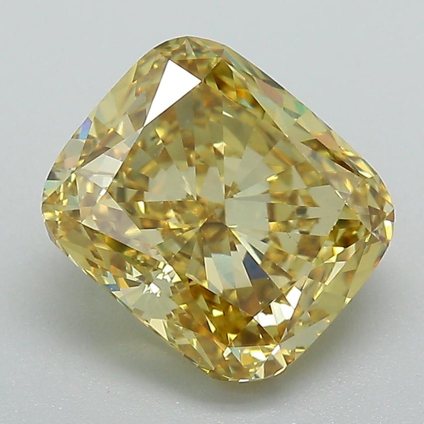 3.30 Ct. Fancy Intense Yellow Cushion Lab Grown Diamond