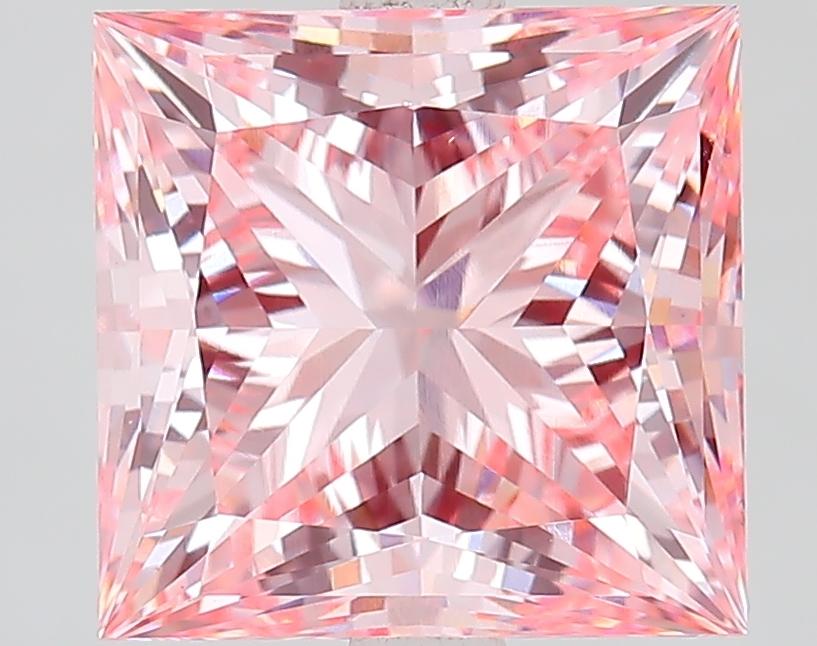 3.80 Ct. Fancy Vivid Pink Princess Lab Grown Diamond