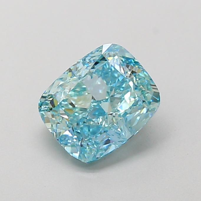 1.55 Ct. Fancy Vivid  Green Cushion Lab Grown Diamond