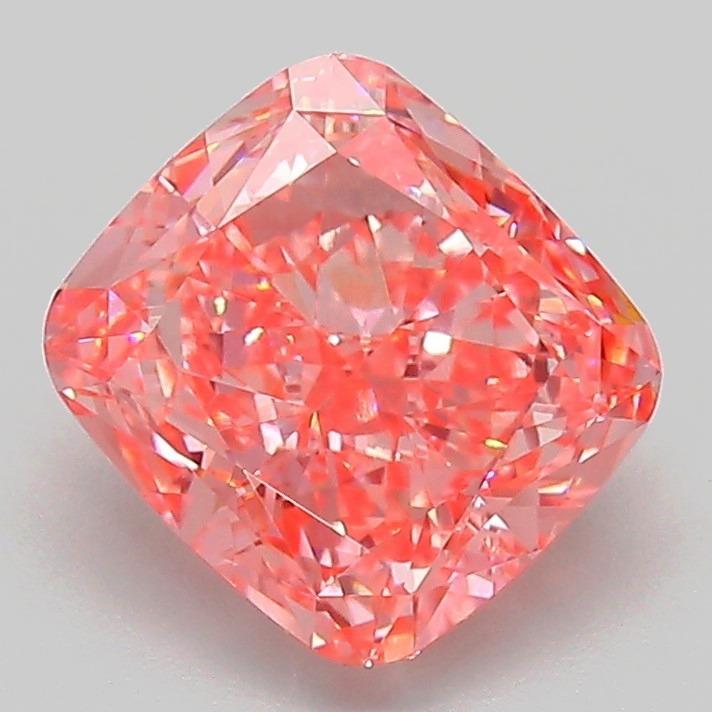 2.22 Ct. Fancy Vivid Pink Cushion Lab Grown Diamond