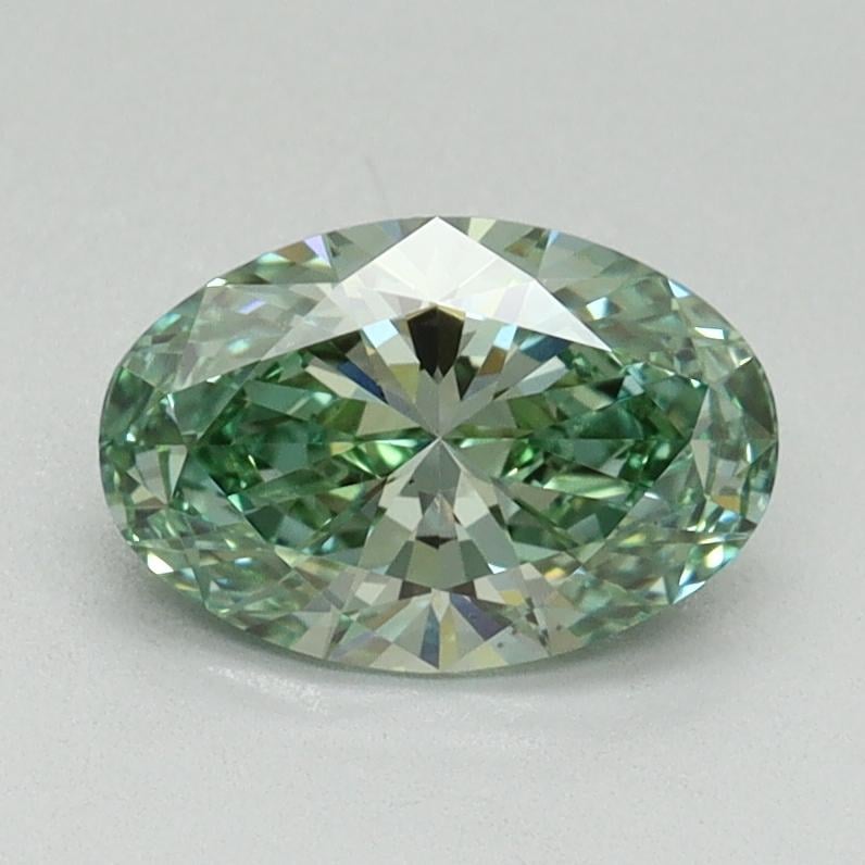 1.02 Ct. Fancy Vivid Green Oval Lab Grown Diamond