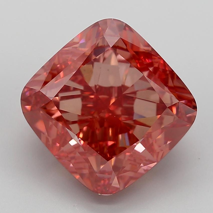 13.07 Ct. Fancy Vivid Pink Cushion Lab Grown Diamond