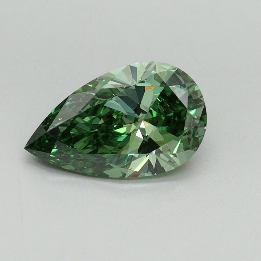 1.18 Ct. Fancy Vivid Green Pear Lab Grown Diamond
