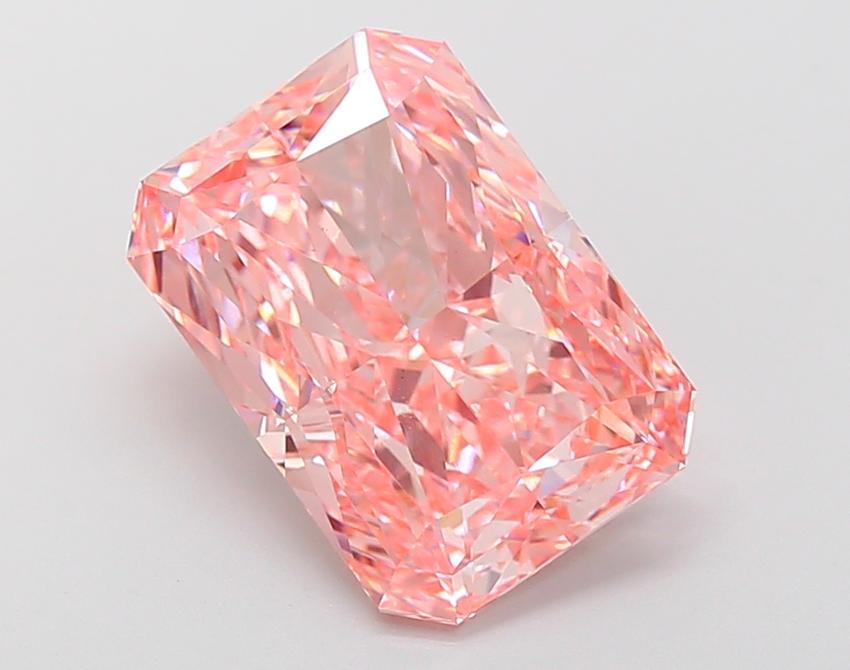 6.18 Ct. Fancy Vivid Pink Radiant Lab Grown Diamond