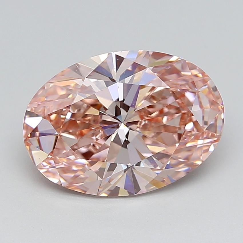 5.19 Ct. Fancy Vivid  Pink Oval Lab Grown Diamond