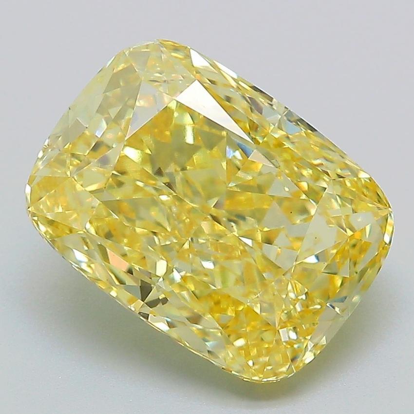 4.11 Ct. Fancy Intense Yellow Cushion Lab Grown Diamond