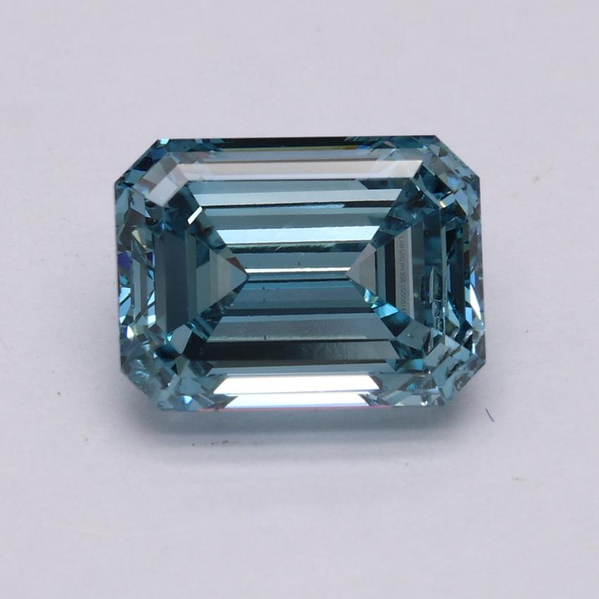 3.01 Ct. Fancy Intense Blue Emerald Lab Grown Diamond