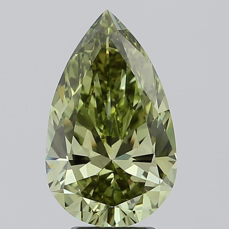 4.00 Ct. Fancy Vivid Green Pear Lab Grown Diamond
