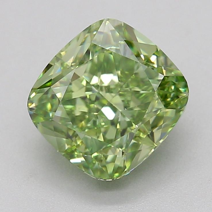 1.99 Ct. Fancy Vivid  Green Cushion Lab Grown Diamond