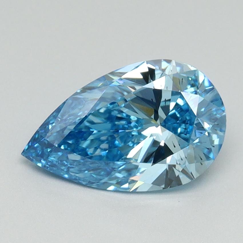 1.27 Ct. Fancy Vivid Blue Pear Lab Grown Diamond