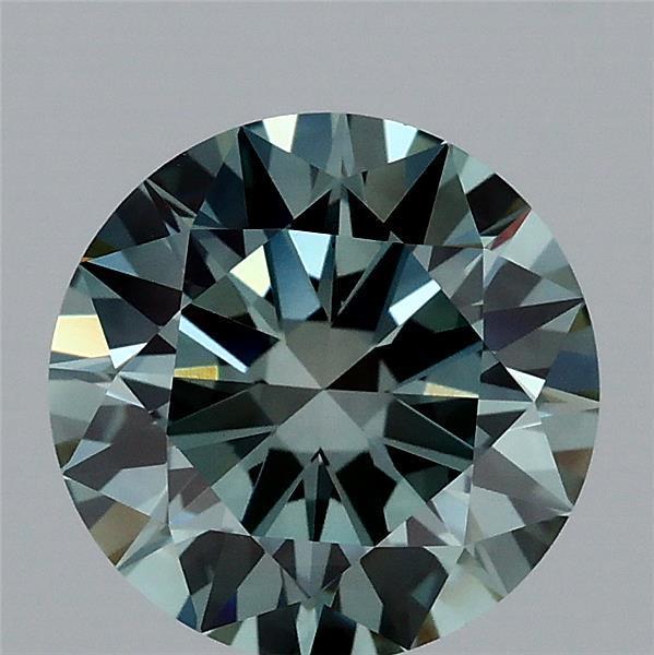1.86 Ct. Fancy Vivid Bluish Green Round Lab Grown Diamond