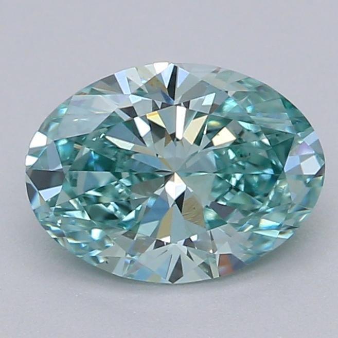 0.70 Ct. Fancy Vivid Green Oval Lab Grown Diamond