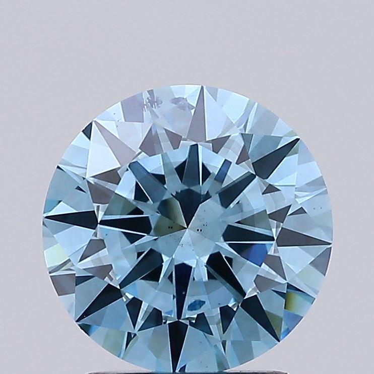 2.01 Ct. Fancy Vivid Blue Round Lab Grown Diamond