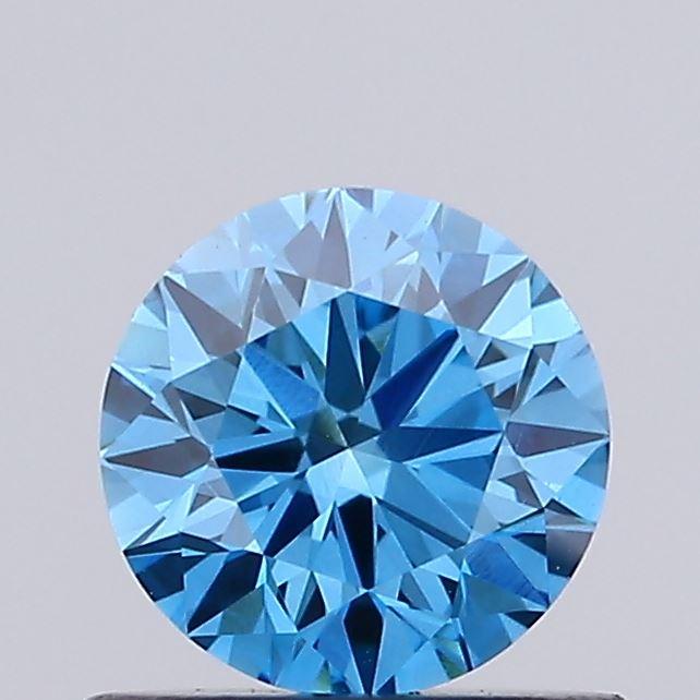0.64 Ct. Fancy Vivid Blue Round Lab Grown Diamond