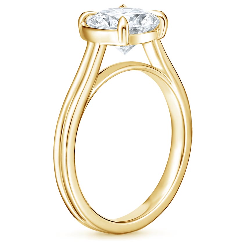 18K Yellow Gold Jade Trau Alure Solitaire Ring, large side view