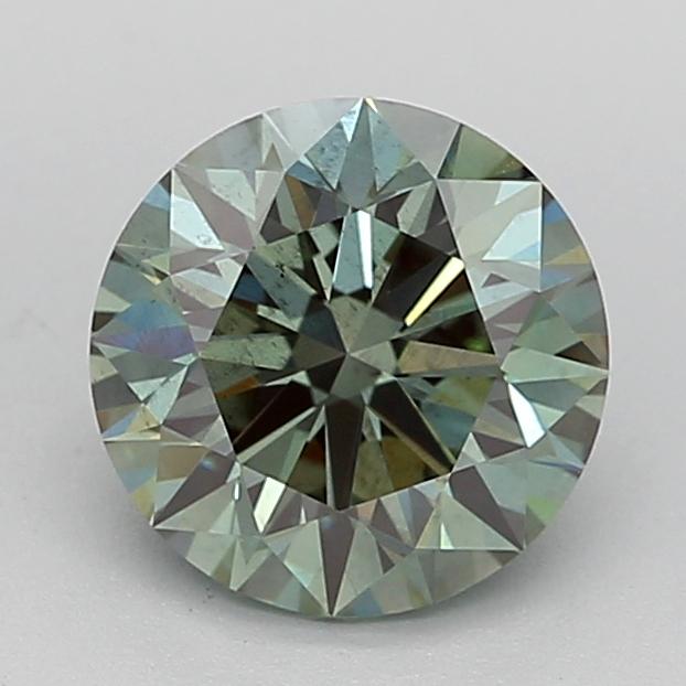 1.66 Ct. Fancy Vivid Green Round Lab Grown Diamond