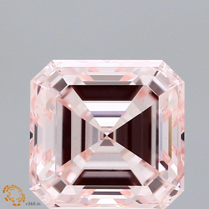 3.14 Ct. Fancy Intense Pink Asscher Lab Grown Diamond