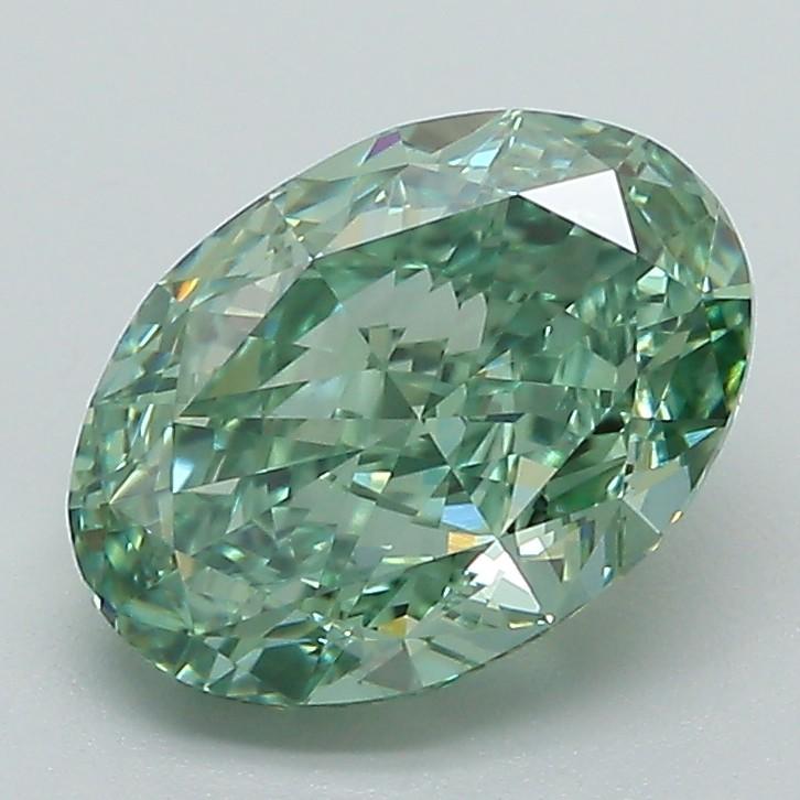2.20 Ct. Fancy Vivid Green Oval Lab Grown Diamond